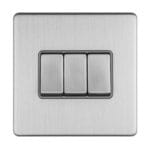 Eurolite Concealed 3mm 3 Gang 10Amp 2Way Switch - Stainless Steel Eurolite Concealed 3mm 3 Gang 10Amp 2Way Switch - Stainless Steel (ECSS3SWG)