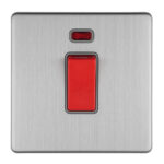 Eurolite Concealed 3mm 1 Gang 45Amp Dp Switch With Neon - Stainless Steel Eurolite Concealed 3mm 1 Gang 45Amp Dp Switch With Neon - Stainless Steel (ECSS45ASWNSG)