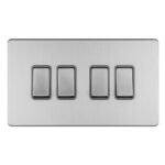 Eurolite Concealed 3mm 5 Gang 10Amp 2Way Switch - Stainless Steel Eurolite Concealed 3mm 5 Gang 10Amp 2Way Switch - Stainless Steel (ECSS4SWG)