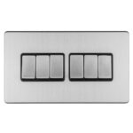 Eurolite Concealed 3mm 6 Gang 10Amp 2Way Switch - Stainless Steel Eurolite Concealed 3mm 6 Gang 10Amp 2Way Switch - Stainless Steel (ECSS6SWB)