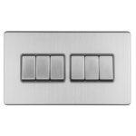 Eurolite Concealed 3mm 7 Gang 10Amp 2Way Switch - Stainless Steel Eurolite Concealed 3mm 7 Gang 10Amp 2Way Switch - Stainless Steel (ECSS6SWG)