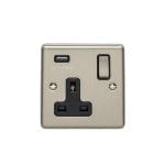Eurolite Enhance Decorative 1 Gang Usb Socket - Satin Stainless Eurolite Enhance Decorative 1 Gang Usb Socket - Satin Stainless (EN1USBSSB)