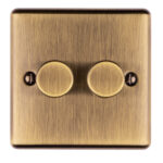 Eurolite Enhance Decorative 2 Gang Dimmer - Antique Eurolite Enhance Decorative 2 Gang Dimmer - Antique (EN2DLEDABB)