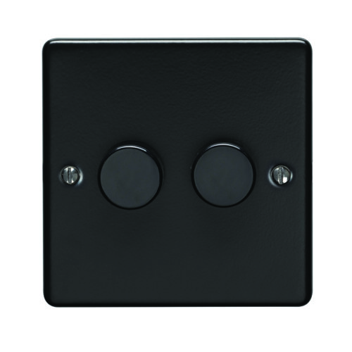 Eurolite Enhance Decorative 2 Gang Dimmer - Matt Black Eurolite Enhance Decorative 2 Gang Dimmer - Matt Black (EN2DLEDMBB)