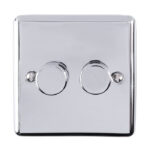 Eurolite Enhance Decorative 2 Gang Dimmer - Polished Chrome Eurolite Enhance Decorative 2 Gang Dimmer - Polished Chrome (EN2DLEDPC)