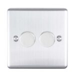 Eurolite Enhance Decorative 2 Gang Dimmer - Satin Stainless Eurolite Enhance Decorative 2 Gang Dimmer - Satin Stainless (EN2DLEDSS)