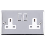Eurolite Enhance Decorative 2 Gang Socket - Polished Chrome Eurolite Enhance Decorative 2 Gang Socket - Polished Chrome (EN2SOPCW)