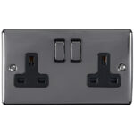 Eurolite Enhance Decorative 2 Gang Socket - Black Nickel Eurolite Enhance Decorative 2 Gang Socket - Black Nickel (EN2SOBNB)