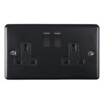Eurolite Enhance Decorative 2 Gang Socket - Matt Black Eurolite Enhance Decorative 2 Gang Socket - Matt Black (EN2SOMBB)