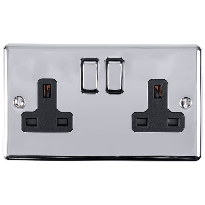 en2sopcb.jpg Eurolite Enhance Decorative 2 Gang Socket - Polished Chrome Eurolite Enhance Decorative 2 Gang Socket - Polished Chrome (EN2SOPCB) - Image 1