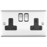 Eurolite Enhance Decorative 2 Gang Socket - Satin Stainless Eurolite Enhance Decorative 2 Gang Socket - Satin Stainless (EN2SOSSB)