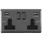 Eurolite Enhance Decorative 2 Gang Usb Socket - Black Nickel Eurolite Enhance Decorative 2 Gang Usb Socket - Black Nickel (EN2USBBNB)