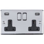 Eurolite Enhance Decorative 2 Gang Usb Socket - Polished Chrome Eurolite Enhance Decorative 2 Gang Usb Socket - Polished Chrome (EN2USBPCB)