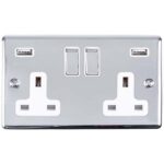 Eurolite Enhance Decorative 2 Gang Usb Socket - Polished Chrome Eurolite Enhance Decorative 2 Gang Usb Socket - Polished Chrome (EN2USBPCW)