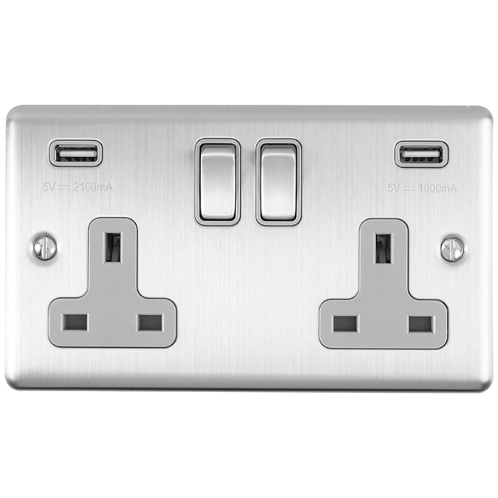 en2usbssg.jpg Eurolite Enhance Decorative 2 Gang Usb Socket - Satin Stainless Eurolite Enhance Decorative 2 Gang Usb Socket - Satin Stainless (EN2USBSSG) - Image 1