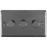 Eurolite Enhance Decorative 3 Gang Dimmer - Black Nickel Eurolite Enhance Decorative 3 Gang Dimmer - Black Nickel (EN3DLEDBN)