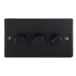 Eurolite Enhance Decorative 3 Gang Dimmer - Matt Black Eurolite Enhance Decorative 3 Gang Dimmer - Matt Black (EN3DLEDMBB)