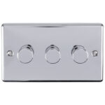 Eurolite Enhance Decorative 3 Gang Dimmer - Polished Chrome Eurolite Enhance Decorative 3 Gang Dimmer - Polished Chrome (EN3DLEDPC)