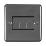 Eurolite Enhance Decorative 3 Gang Switch - Black Nickel Eurolite Enhance Decorative 3 Gang Switch - Black Nickel (EN3SWBNB)