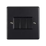 Eurolite Enhance Decorative 3 Gang Switch - Matt Black Eurolite Enhance Decorative 3 Gang Switch - Matt Black (EN3SWMBB)