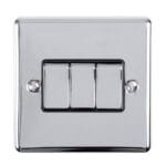 Eurolite Enhance Decorative 3 Gang Switch - Polished Chrome Eurolite Enhance Decorative 3 Gang Switch - Polished Chrome (EN3SWPCB)