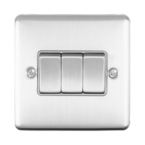 Eurolite Enhance Decorative 3 Gang Switch - Satin Stainless Eurolite Enhance Decorative 3 Gang Switch - Satin Stainless (EN3SWSSG)