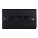 Eurolite Enhance Decorative 4 Gang Dimmer - Matt Black Eurolite Enhance Decorative 4 Gang Dimmer - Matt Black (EN4DLEDMBB)
