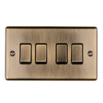 Eurolite Enhance Decorative 4 Gang Switch - Antique Eurolite Enhance Decorative 4 Gang Switch - Antique (EN4SWABB)