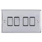 Eurolite Enhance Decorative 4 Gang Switch - Polished Chrome Eurolite Enhance Decorative 4 Gang Switch - Polished Chrome (EN4SWPCB)