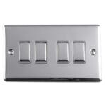 Eurolite Enhance Decorative 4 Gang Switch - Polished Chrome Eurolite Enhance Decorative 4 Gang Switch - Polished Chrome (EN4SWPCG)