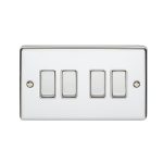 Eurolite Enhance Decorative 4 Gang Switch - Polished Chrome Eurolite Enhance Decorative 4 Gang Switch - Polished Chrome (EN4SWPCW)