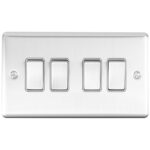 Eurolite Enhance Decorative 4 Gang Switch - Satin Stainless Eurolite Enhance Decorative 4 Gang Switch - Satin Stainless (EN4SWSSG)
