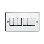 Eurolite Enhance Decorative 6 Gang Switch - Polished Chrome Eurolite Enhance Decorative 6 Gang Switch - Polished Chrome (EN6SWPCB)