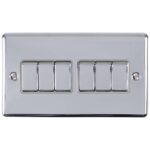 Eurolite Enhance Decorative 6 Gang Switch - Polished Chrome Eurolite Enhance Decorative 6 Gang Switch - Polished Chrome (EN6SWPCG)
