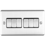 Eurolite Enhance Decorative 6 Gang Switch - Satin Stainless Eurolite Enhance Decorative 6 Gang Switch - Satin Stainless (EN6SWSSB)
