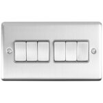 Eurolite Enhance Decorative 6 Gang Switch - Satin Stainless Eurolite Enhance Decorative 6 Gang Switch - Satin Stainless (EN6SWSSG)