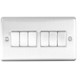 Eurolite Enhance Decorative 6 Gang Switch - Satin Stainless Eurolite Enhance Decorative 6 Gang Switch - Satin Stainless (EN6SWSSW)