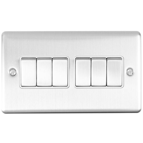 Eurolite Enhance Decorative 6 Gang Switch - Satin Stainless Eurolite Enhance Decorative 6 Gang Switch - Satin Stainless (EN6SWSSW)