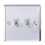 Eurolite Enhance Decorative 2 Gang Toggle Switch - Polished Chrome Eurolite Enhance Decorative 2 Gang Toggle Switch - Polished Chrome (ENT2SWPC)