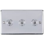 Eurolite Enhance Decorative 3 Gang Toggle Switch - Polished Chrome Eurolite Enhance Decorative 3 Gang Toggle Switch - Polished Chrome (ENT3SWPC)