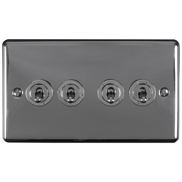 Eurolite Enhance Decorative 4 Gang Toggle Switch - Black Nickel Eurolite Enhance Decorative 4 Gang Toggle Switch - Black Nickel (ENT4SWBN)