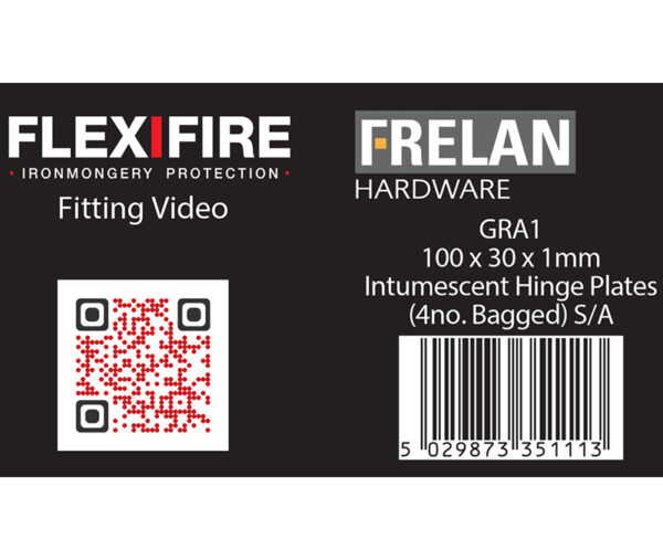Frelan Intumscent Kits for 102mm Square Hinges Pack of Four 1mm 30 Minute