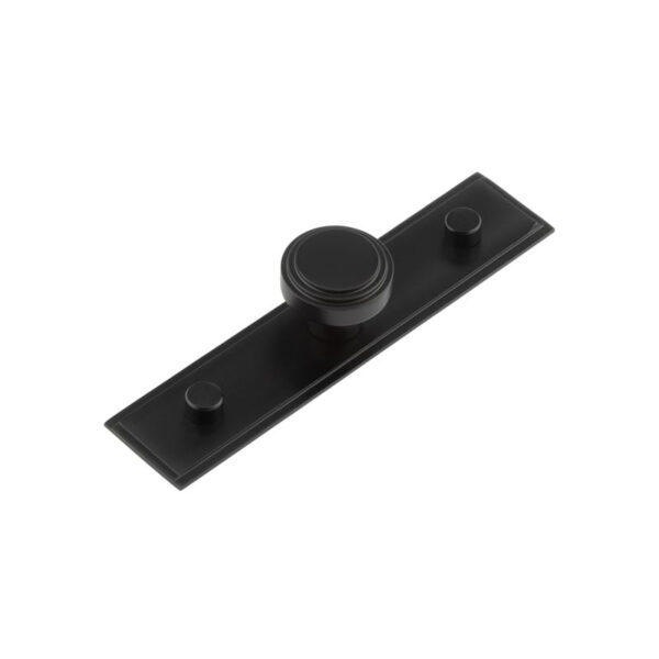 Frelan Cropley Cupboard Knobs 30mm Stepped Backplate Black