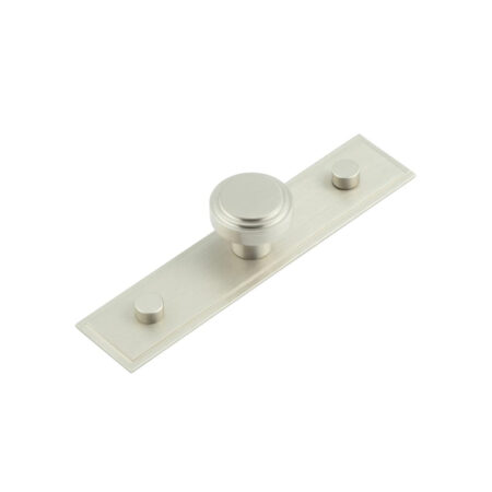 Frelan Cropley Cupboard Knobs 30mm Stepped Backplate Satin Nickel