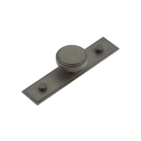 Frelan Cropley Cupboard Knobs 40mm Stepped Backplate Dark Bronze