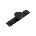 Frelan Cropley Cupboard Knobs 40mm Plain Backplate Black