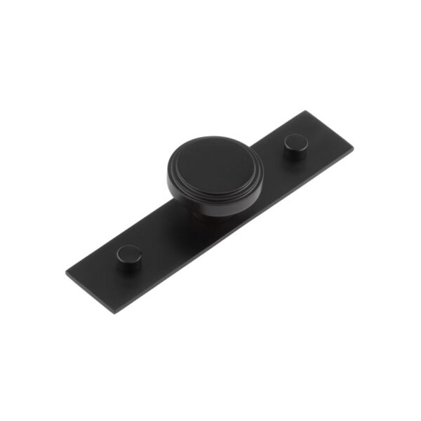 Frelan Cropley Cupboard Knobs 40mm Plain Backplate Black