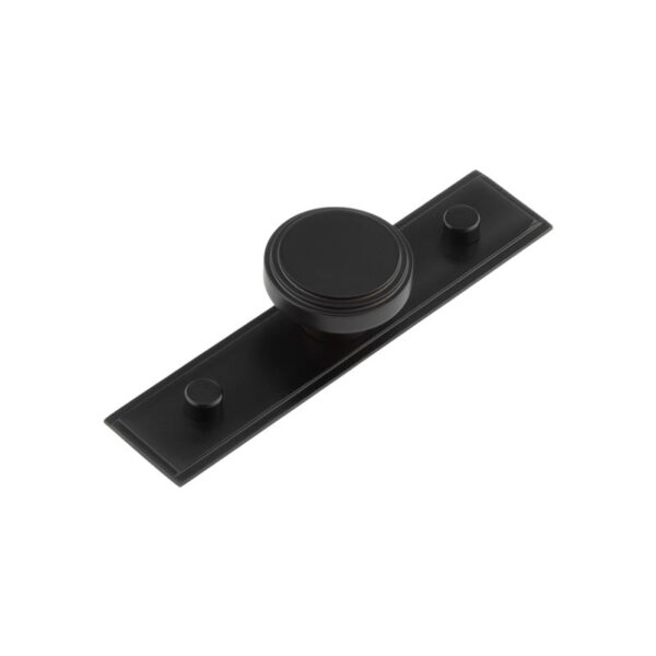Frelan Cropley Cupboard Knobs 40mm Stepped Backplate Black