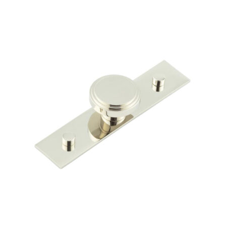 Frelan Cropley Cupboard Knobs 40mm Plain Backplate Polished Nickel