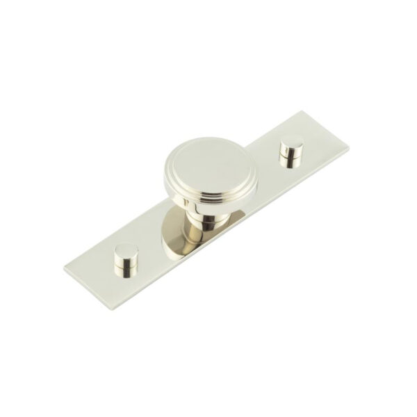 Frelan Cropley Cupboard Knobs 40mm Plain Backplate Polished Nickel